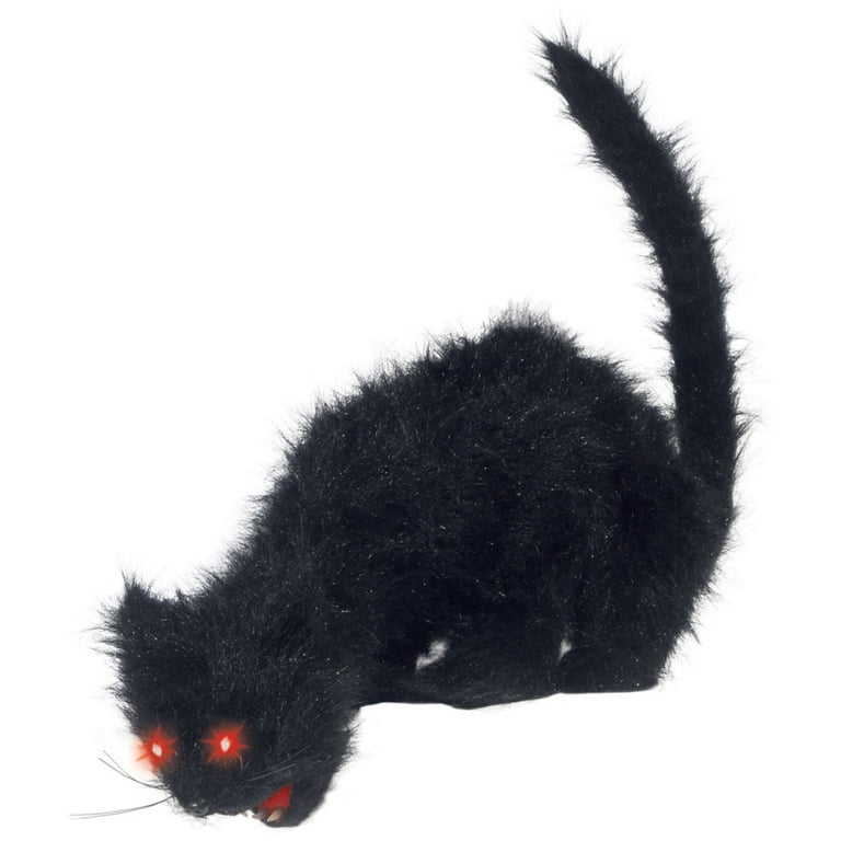 Loftus Light Up & Sound Creepy Horror Cat Animated Prop, Black 