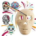 thumbnail image 5 of 6pc Paper Mache Kraft Skull Masks - for Day of the Dead Dia de Los Muertos - Factory Direct Craft, 5 of 7
