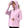 thumbnail image 3 of Trgacdwlo Ice Silk Women's UPF 50+ Sun Protection Hoodie Jacket with Wide Brim Quick Dry Cooling Rash Guard Zipper Women's Fishing Shirt Red, 3 of 5