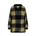 thumbnail image 3 of HAiming Womens Plus Size Plaid Jacket Fuzzy Fleece Zip up Lapel Collar Warm Fall Winter Coats with Pockets, 3 of 5
