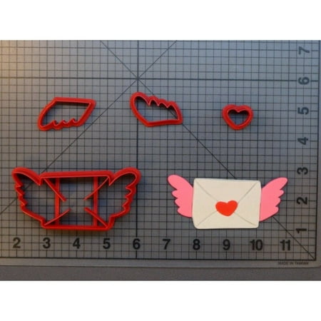 

Valentines Day Love Letter Heart Envelop Message Text Shape Fondant Decorated Cookie Cutter Custom M