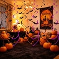 thumbnail image 3 of MYUNNIL Halloween Swirl Hanging Streamers, Double-Swirl Design Black Orange Purple Spiral Ceiling Ornaments, 9 Pcs 39" Lightweight Paper Party Banner Supplies for Wall Window Holiday Party Decor, 3 of 7
