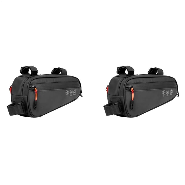 2X Bolsa para Cuadro de Bicicleta, Bolsa Impermeable para Bicicleta con Dos Bolsillos Laterales, Bolsa de Almacenamiento para Tubo de Bicicleta