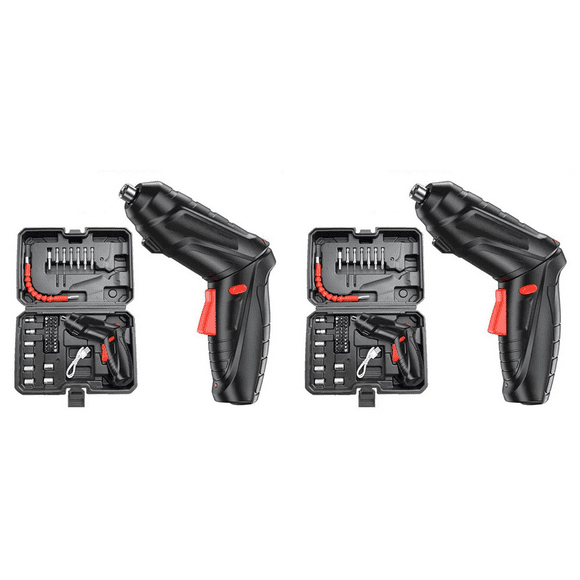 2X Rechargeable Mini Electric Screwdriver 90°-180°Rotating Handle LED Wireless Screwdriver Drill Electric Screw Driver