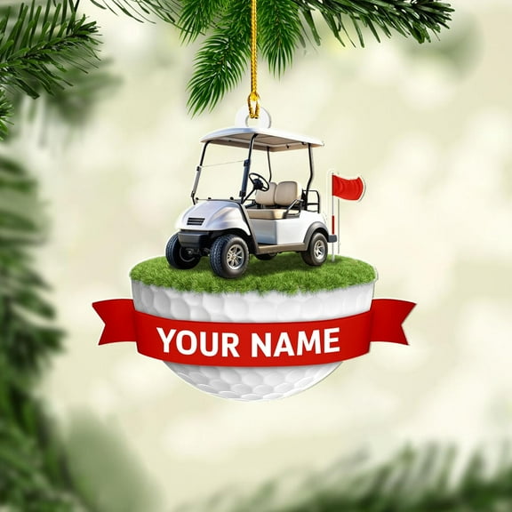 Personalized Golf Ornament, Golf Christmas Ornaments, Golf Ornaments for Christmas Tree, Christmas Ornaments Golf Decorations, Golf Cart Ornament Hanging Decor, Golf Ball Christmas Ornaments (ON798)