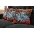 thumbnail image 5 of Ambesonne Landscape Throw Pillow Cover 4 Pack, Botanic Fall Forest, 18", Orange Red and White, 5 of 5