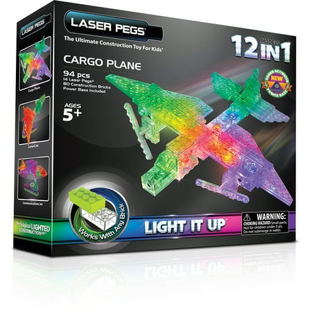 Laser Pegs 12-in-1 Cargo Plane Building Set