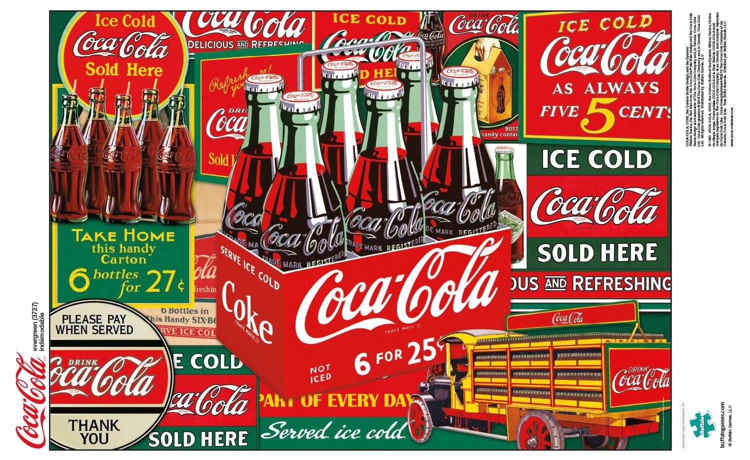 Buffalo Games Americana Coca-Cola Evergreen 500 Piece Jigsaw Puzzle