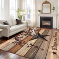 thumbnail image 2 of Texas Star Vintage Area Rugs 8'x10', Washable Small Throw Rugs for Living Room Patio, Berry Dark Brown Wooden Indoor Outdoor Rug Non-Slip Low Pile Carpet Runner Reversible Floor Mats, 2 of 8