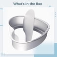 thumbnail image 2 of 8 Inch Heart Baking Pan, Anodized Aluminum Removable Bottom Cake Pan, Nonstick Leakproof Round Bakeware for Oven, Quick Release Quiche Tart Cheesecake Mold, 2 of 8