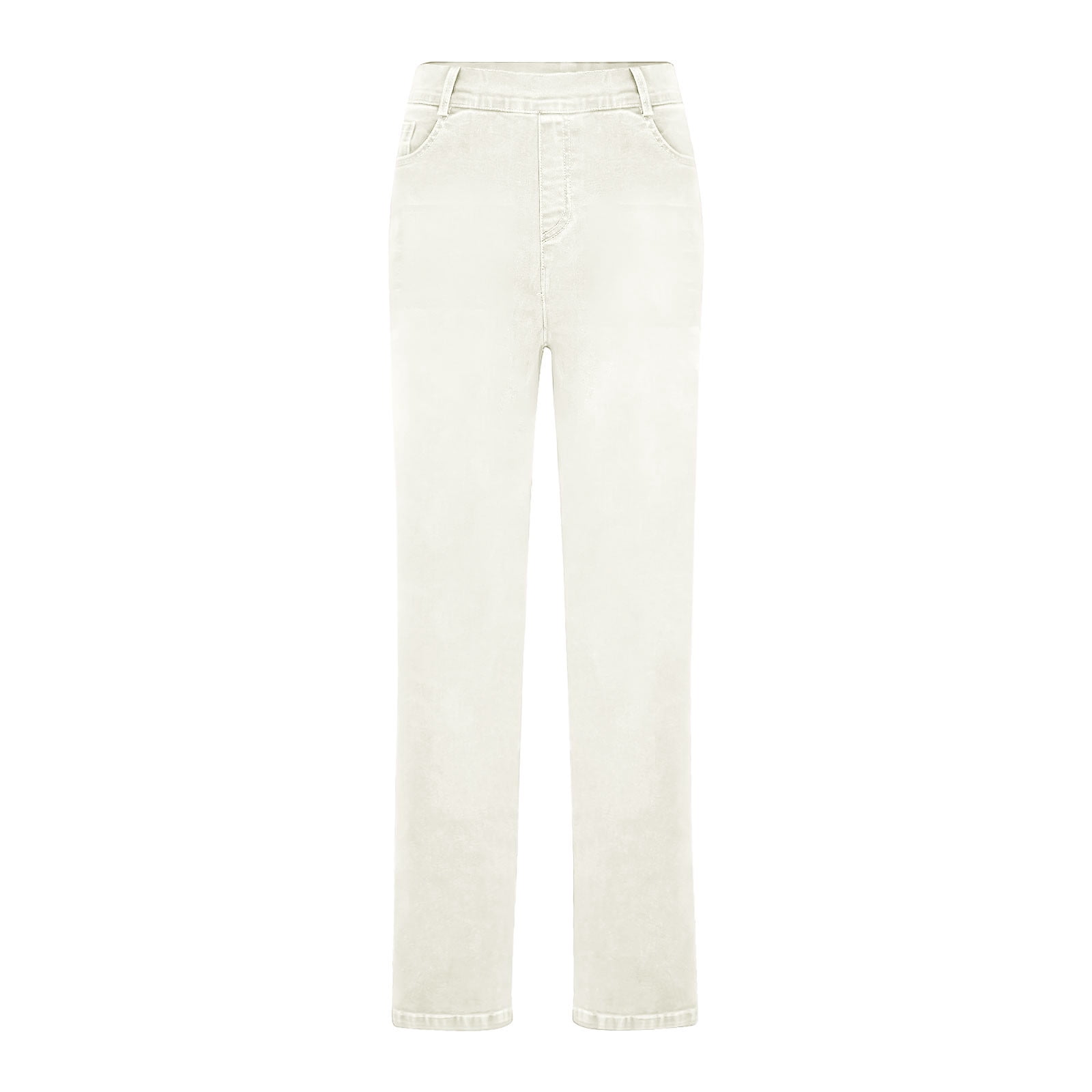 Women's Straight Leg Jeans Stretch Denim High Waisted Classic Fit Business Casual Pants for Work Office