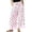 Red, variant on Womens Lace Trim Wide Leg Pants Polka Dot Print Cropped Lace-Hem Pants with Pockets (Coffee M)