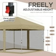 thumbnail image 4 of Outsunny 10x10 ft Khaki Pop up Outdoor Canopies, Adjustable Height, 4 of 9