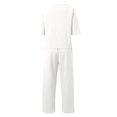 thumbnail image 4 of Womens Two Piece Outfits Casual Loose Long Sleeve Shirts And High Waisted Drawstring Shorts Tracksuit Outfits, White - 2XL, 4 of 6