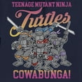 thumbnail image 2 of Junior's Teenage Mutant Ninja Turtles Gradient Cowabunga Crew  Cowl Neck Sweatshirt Navy Blue 4X Large, 2 of 4