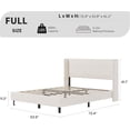 thumbnail image 2 of Full Size Bed Frame with Wingback Headboard, Velvet Upholstered Platform Bedframe with Wood Slats, No Box Spring Needed, Easy Assembly, Beige, 2 of 7
