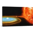 thumbnail image 1 of ARTCANVAS White Dwarf Devouring a Sun Star Canvas Art Print - Size: 12" x 8" (0.75" Deep), 1 of 9