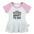 thumbnail image 4 of Pack of 2, Call Grandma She Knows What to Do & Please Pass Me to Grandma Funny Dresses For Baby, Newborn Babies Skirts, Infant Princess Dress, Toddler Frocks (Pink Raglan Dresses, 12-18 Months), 4 of 4