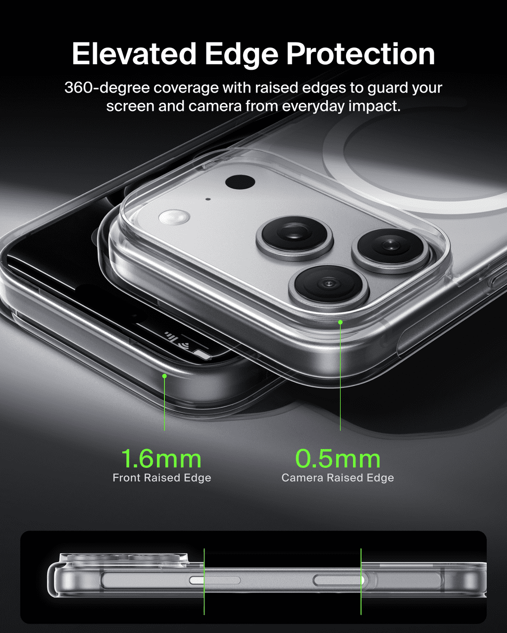 Belkin for iPhone 17 Pro Case, Clear, MagSafe Compatible w/Anti-Scratch & Anti-Yellowing Treated Coating, Touch Sensitive Camera Control - Military Grade, Slim Design, Shockproof, Protective
