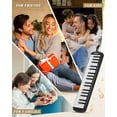 thumbnail image 2 of Eastar 37 Keys Melodica, Soprano Melodica Air Piano Keyboard Pianica with 2 Soft Long Tubes, Short Mouthpieces, Carrying Bag, Black, 2 of 7
