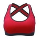 thumbnail image 3 of Mujer Yoga Fitness Stretch Entrenamiento Camiseta sin mangas Sin costuras Racerback Acolchado Sujetador deportivo (Rosa Rojo XXL), 3 of 5
