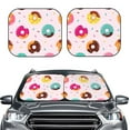 thumbnail image 2 of Kll Donut Windshield Sun Shade 2-Piece Foldable Car Front Window Sunshade For Most Sedans Suv Truck- Large, 2 of 7