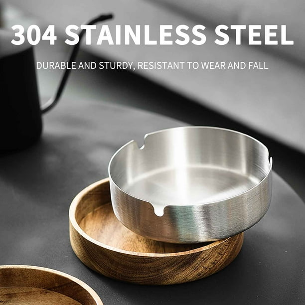 Cendrier En Bois Avec Couvercle, Coupe-vent, 11 X 4,5 Cm