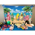thumbnail image 3 of 7×5FT Summer Beach Backdrop Surfboard Luau Theme Backdrop Tropical Hawaii Island Background, 3 of 6