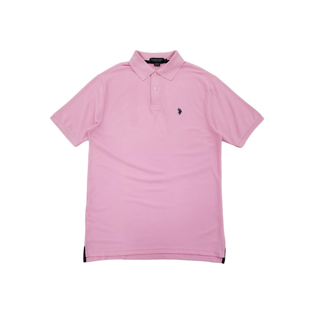 U.S. Polo Assn. Mens Big & Tall Pink Performance Golf Polo T-Shirt LT ...
