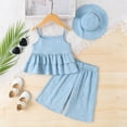 thumbnail image 2 of Toddler Baby Girls Summer Outfit Sleeveless Lace Embroidery Clothes Toddler Kids Tank Tops Bell-bottom Pants Set, 2 of 9