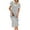 White, variant on Admvng Sundresses For Women V-Neck Striped Short Sleeve Dress Side Slit Casual Beach Long Dresses S-2XL