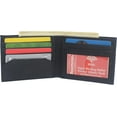 thumbnail image 2 of Mens Soft Genuine Leather Slim ID Bifold Wallet 60 (C) Black, 2 of 5