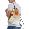 thumbnail image 3 of Kdxio Christmas Snowman Gift Print Drawstring Backpack Bag,Waterproof Draw String Back Sack, Gym Drawstring Bags Swim Bag For Unisex, 3 of 9