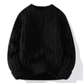 thumbnail image 4 of uikmnh Men's Sweater Round Neck Loose Knit Sweater Lazy Thick Long Sleeved Pullover,Mens Sweater,Size XXXL, 4 of 4