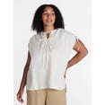 thumbnail image 2 of Time and Tru Women's Sleeveless Linen Tunic Top, Sizes XS-XXXL, 2 of 6