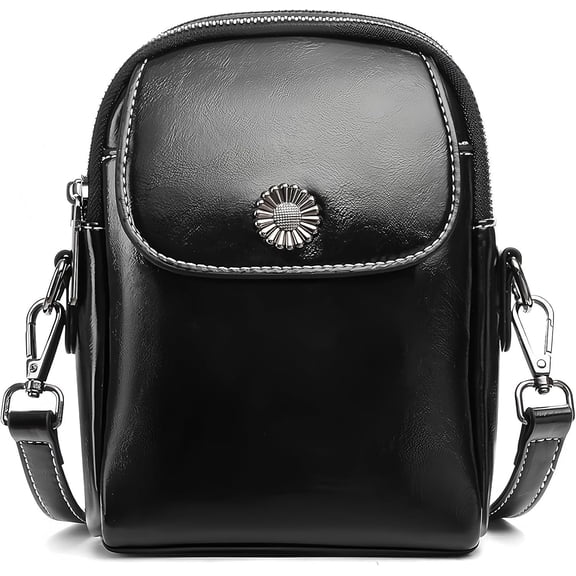 Small Crossbody Bags for Women Trendy, Leather Triple Compartment Phone Wallet Purse with Adjustable Strap