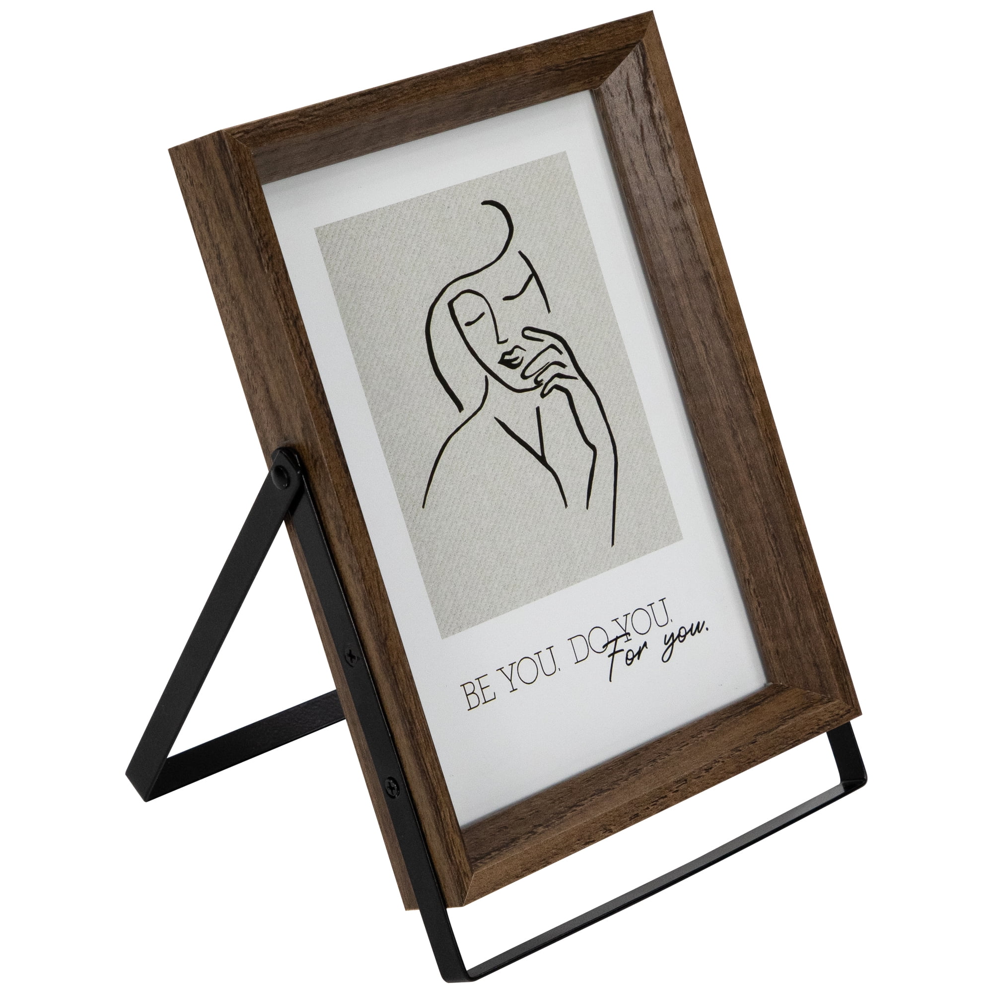 Wooden Photo Frames with Display Stand for 5" x 7" Photo - Dark Brown - Set of 2
