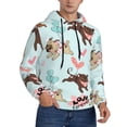 thumbnail image 2 of Fotbe Men's Hoodie with Cute Pug Dogs Pattern - Kangaroo Pocket Pullover Hooded Sweatshirt, Perfect for Daily Wear, Travel, and Home-Small, 2 of 7