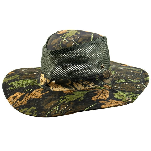 Men Summer Wide Brim Western Style Camouflage Mesh Cap Net Sunhat Cowboy Hat #6