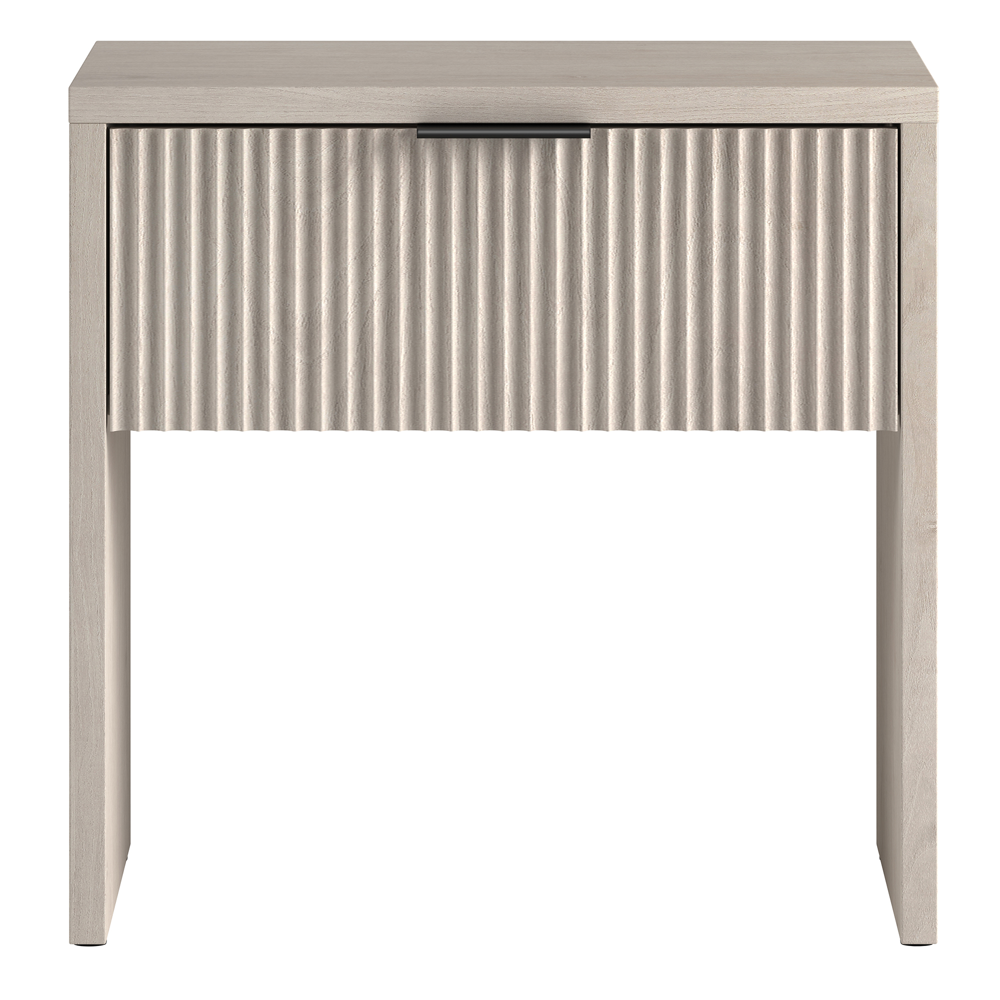 Kenslow 24" Wide Rectangular Fluted Nightstand in Alder White