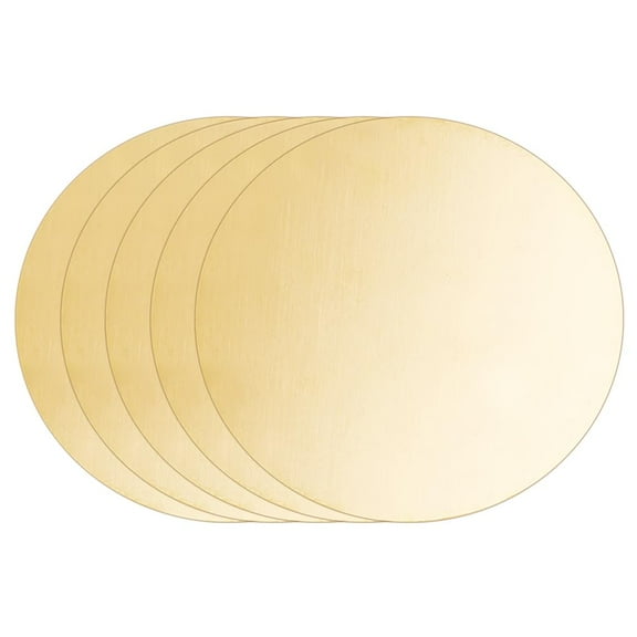 5 Pcs Brass Sheet 2.4 Inch Round Brass Sheet 0.8mm Thick Brass Round Plate Gold Brass Disc Blank Round Metal Sheet for Metal Stamping Models Repairs DIY Crafts