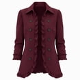 thumbnail image 4 of Gfyviroh Women's Ruffle Trim Fall Jacket Stylish Double Button Detail Open Front Boho Jackets Plus Size Casual Lightweight Outerwear, 4 of 9