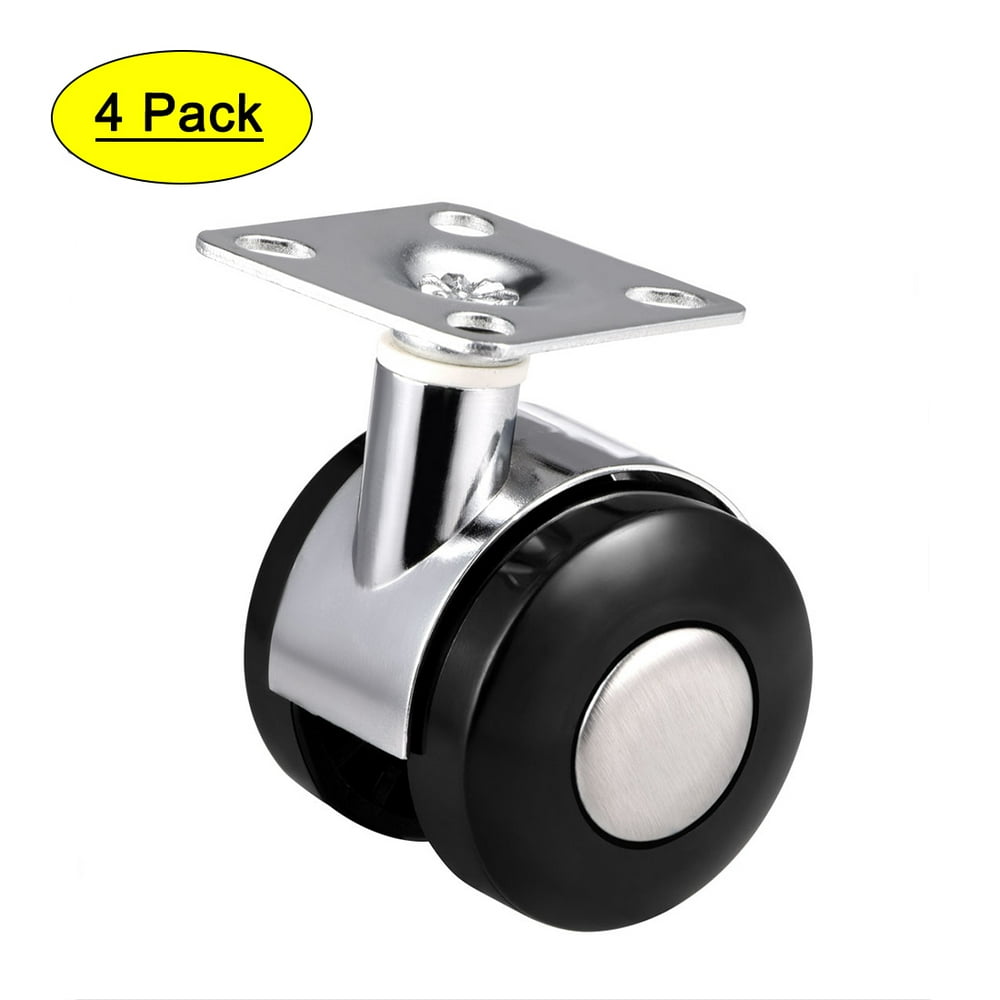 Office Chair Casters 1.5 Inch Twin Wheel Plate Swivel Caster 4 Pcs