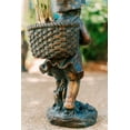thumbnail image 6 of XBrand 24" H Faux Bronze Magnesium Oxide Walking Girl Garden Statue w/Small Flower Plant Pot, Outdoor Décor, Natural Design Sculpture, 6 of 10