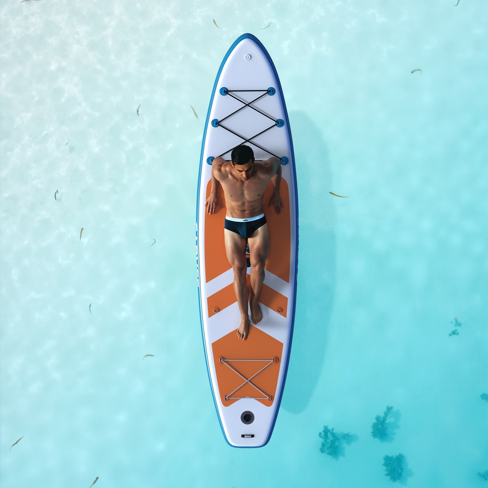 Garvee Inflatable Stand-up Paddle Board, 10.6' x 32'' x 6'', Manual Pump, Camera Mount, Orange