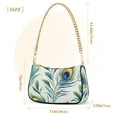 thumbnail image 3 of FORMRS Womens Shoulder Bag with Chain Strap Clutch Purse Cute Tote Handbag, Peacock Feather, 3 of 7