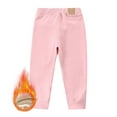 thumbnail image 2 of HXWCHs Girls Pants German Style Autumn Winter Warm Thickened Trousers for Kids Medium Large Sizes Comfortable Base Layer Leggings Pink 130, 2 of 3