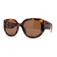 thumbnail image 4 of Womens Oversized Thick Temple Large Y2K Designer Sunglasses Tortoise - Brown, 4 of 4