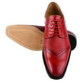 thumbnail image 2 of LIBERTYZENO Mens Classic Leather Formal Oxford Shoes, Red, 2 of 7