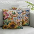thumbnail image 3 of Nawypu  Abstract Cartoon Flower Pillow Cases,Decorative Cushion Cover (Oil Painting Sunflower), 3 of 5